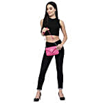 Flap Over Quilted Crossbody Sling Bag Hot Pink
