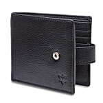 Genuine Leather Light Weight Trifold Wallet Black