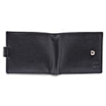 Genuine Leather Light Weight Trifold Wallet Black