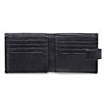 Genuine Leather Light Weight Trifold Wallet Black