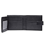 Genuine Leather Light Weight Trifold Wallet Black