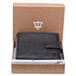 Genuine Leather Light Weight Trifold Wallet Black