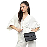 Vegan Leather Crossbody Sling Bag Black