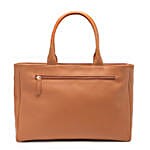 Vegan Leather Weave Tote Bag Tan