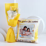 Father's Day Cushion and Yellow Rose Gift