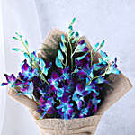 Blue Orchids Beautifully Tied Bunch