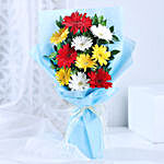 Happy Fathers Day Mixed Gerberas Bouquet and Truffle Cake