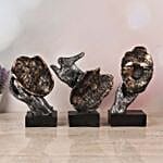 Face Cut Polyresin Figurine Set of 3