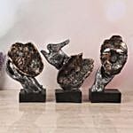 Face Cut Polyresin Figurine Set of 3