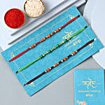 Sneh Bright Beads Rakhi Set with Milk Chocolate Cornet