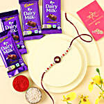 Sneh Kundan Rakhi Gift Set with Cadbury Dairy Milk
