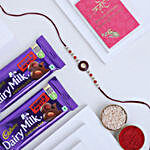 Sneh Kundan Rakhi Gift Set with Cadbury Fruit N Nut