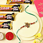 Sneh Radha Krishna Rakhi with 5 Star Chocolate Gift Pack