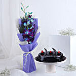 Enchanting Orchid Bouquet & Truffle Cake