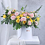 Sunny Cascade of Roses and Carnations