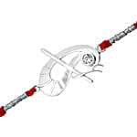 Peacock Flute 925 Silver Rakhi
