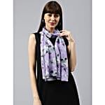 Periwinkle Chiffon Printed Stole Gift Set