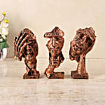 Brown Cut Faces Unity Statue Set