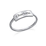 Personalised Name Engraved Silver Ring