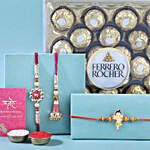 Sneh Meenakari Family Rakhi Set with Ferrero Rocher