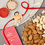 Sneh Bal Ganesha Rakhi & Dry Fruit Combo