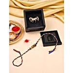 Sneh Peacock Rakhi & Horse Brooch Gift Set