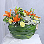 Vibrant Coloured Anthurium Flowers And Chocolates Combo