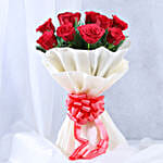 Happy Fathers Day Red Rose Bouquet and Black Forest Cake