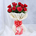 Happy Fathers Day Red Rose Bouquet and Black Forest Cake