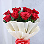 Happy Fathers Day Red Rose Bouquet and Black Forest Cake