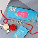 Sneh Designer Rakhi & Red Paisley Necktie Gift Set