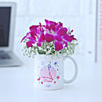Enchanting Orchid Pisces Personalised Mug