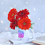 Joyful Gerberas Leo Personalised Mug