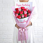 Personalised Grace Pink Rose Bouquet