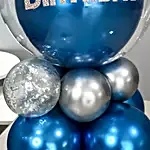 Happy Birthday Chrome Balloon Set-Blue