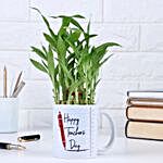 Happy Teacher's Day Bamboo Plant Mug