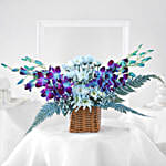 Mythic Beauty Orchids & Daisies Flower Basket