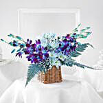 Mythic Beauty Orchids & Daisies Flower Basket