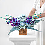 Mythic Beauty Orchids & Daisies Flower Basket