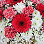 Blooming Spring Gerberas & Carnations Basket