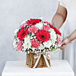 Blooming Spring Gerberas & Carnations Basket