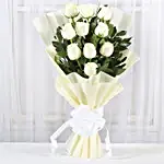 Heavenly 10 White Roses Bunch