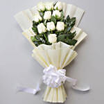 Heavenly 10 White Roses Bunch