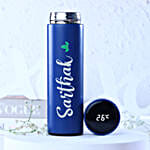 Personalised Blue LED Temperature Bottle