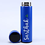 Personalised Blue LED Temperature Bottle