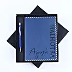 Personalised Blue Notebook & Pen Combo