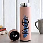 Personalised Pink LED Temperature Bottles