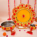 Golden Glow Karwa Chauth Pooja Thali Set