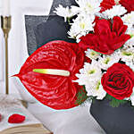 Timeless Red Rose & Anthurium Elegance