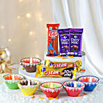 Vibrant Diwali Diyas & Assorted Chocolates